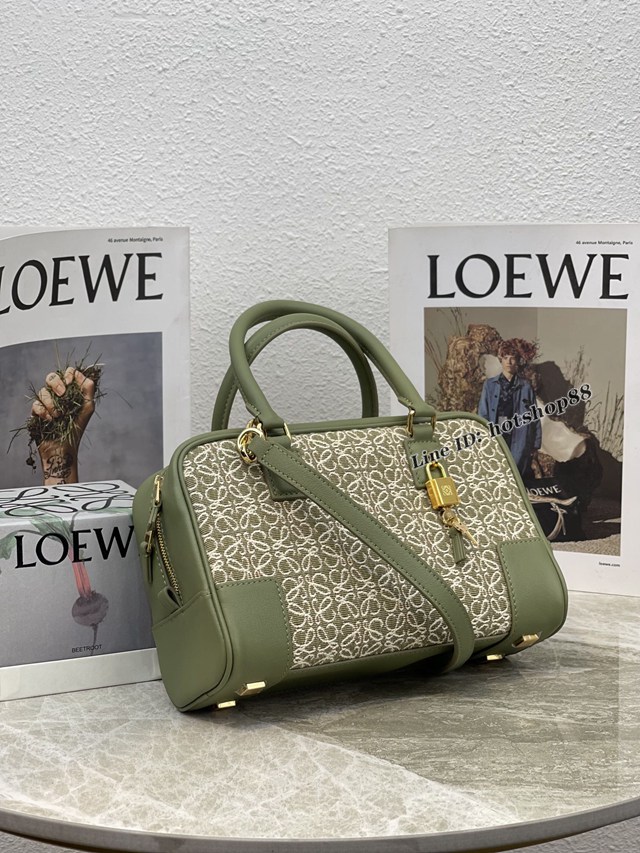 Loewe專櫃2022新款帆布配皮手提肩背女包 羅意威Amazono手提包 10523 lyw1426